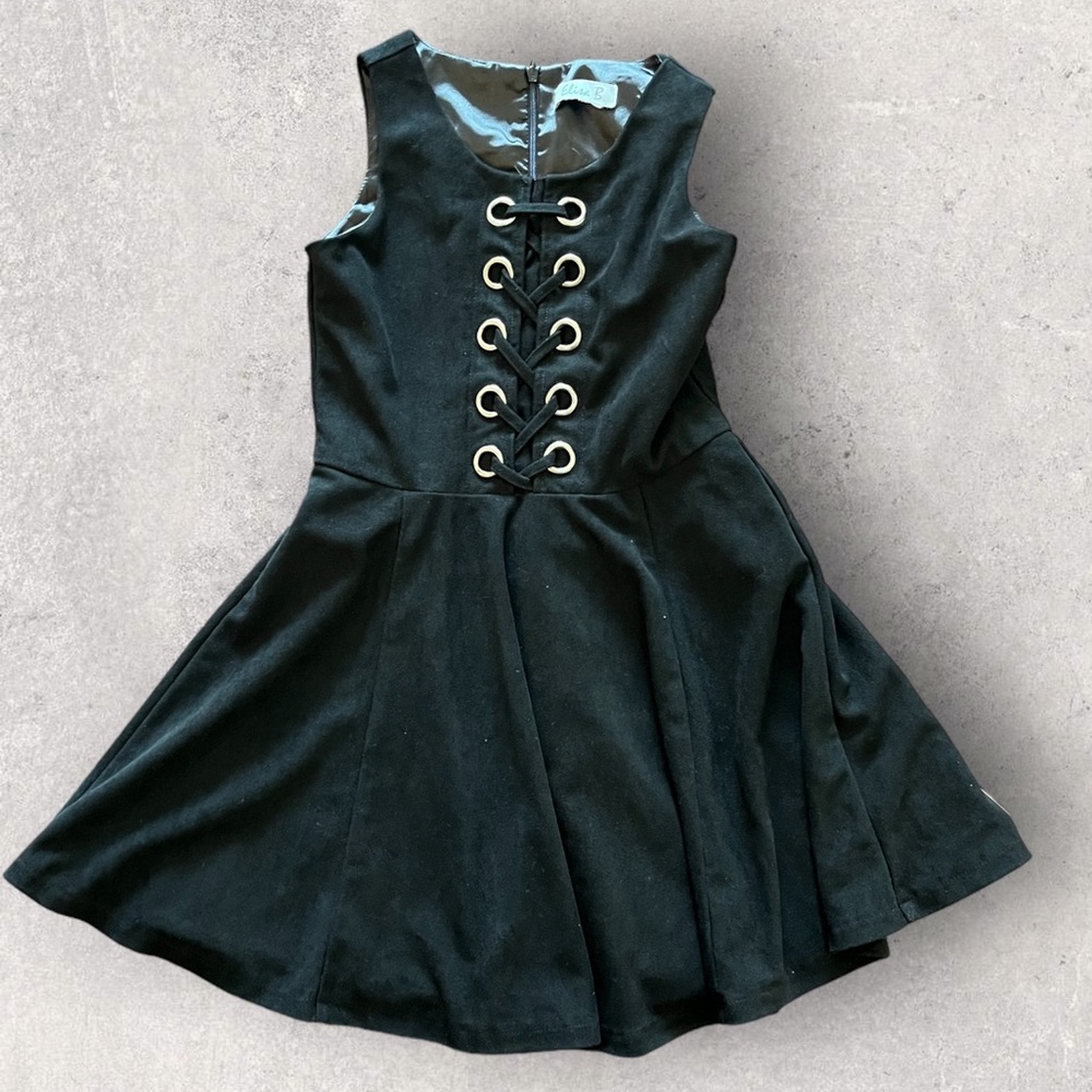 ⭐️ EUC - Elissa B - Black Lined Dress Girls 10 Style 8558